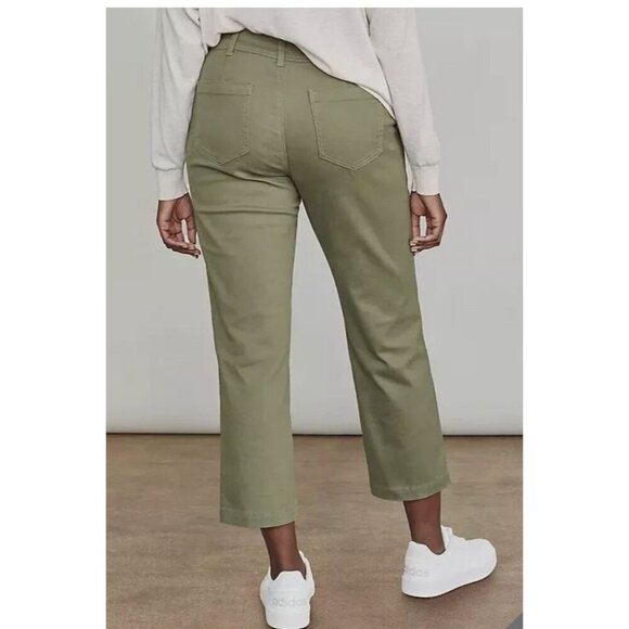 Elizabeth & James Winter Moss Green Utility Cropped Pants Size 10 - Picture 2 of 11